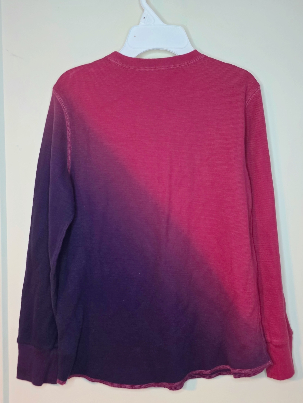 GAP - Boys' Ombre Long Sleeve Thermal Tee - Raspberry Glaze - Picture 2 of 6